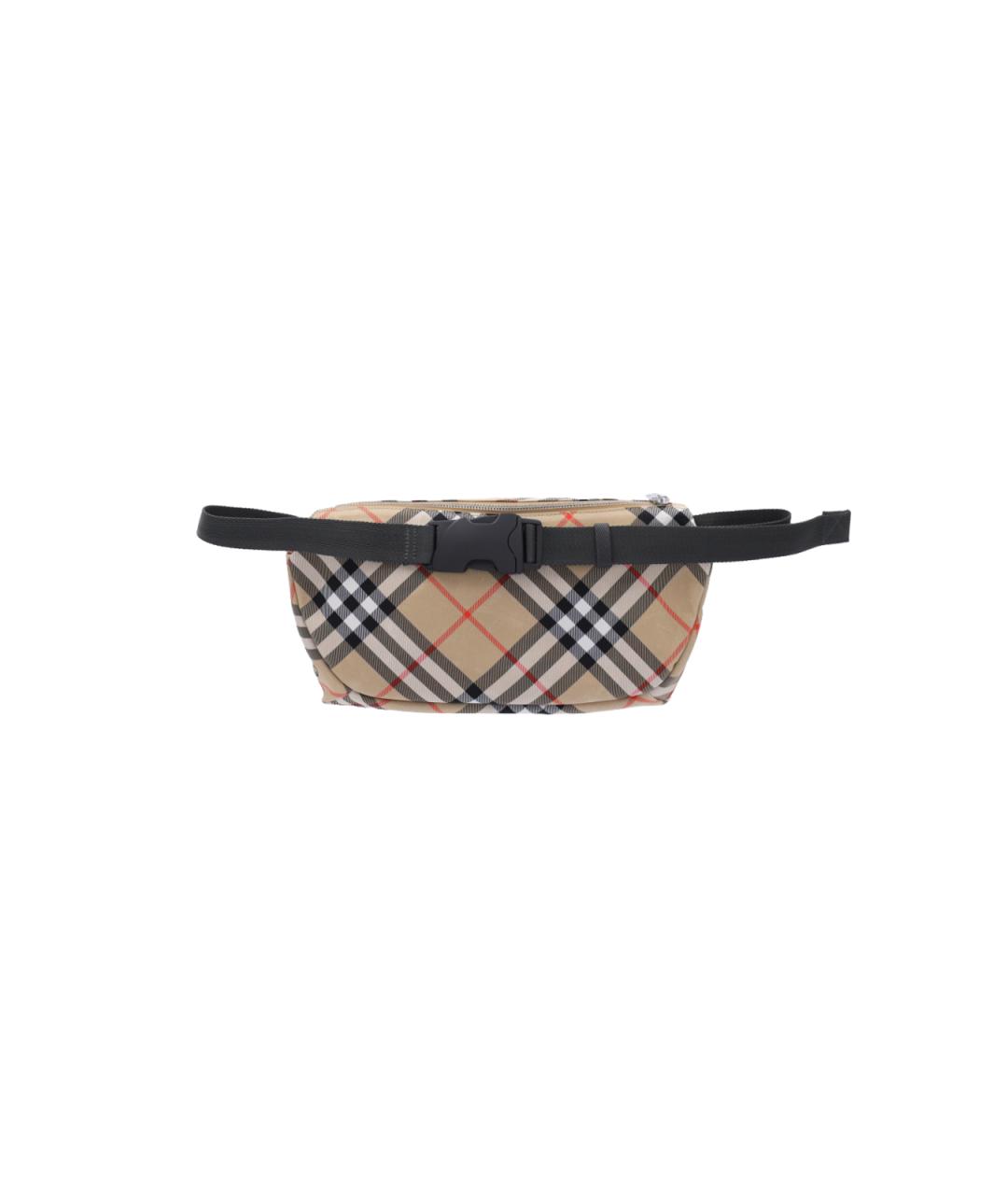 BURBERRY Бежевая синтетическая поясная сумка, фото 3