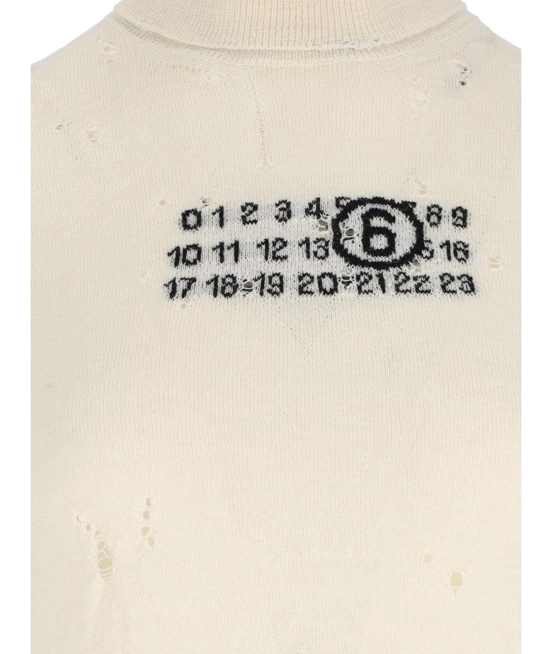 MM6 MAISON MARGIELA Белый шерстяной джемпер / свитер, фото 3