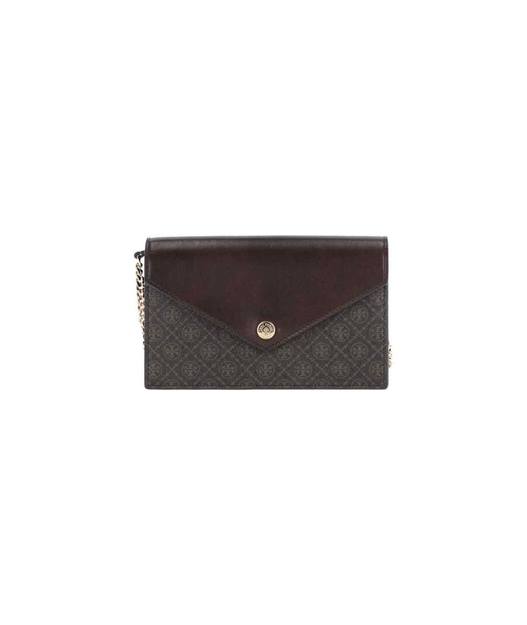 TORY BURCH Коричневый бархатный кошелек, фото 1