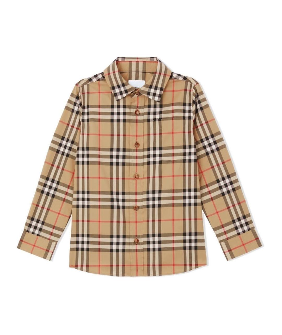 BURBERRY Бежевая детская рубашка, фото 1