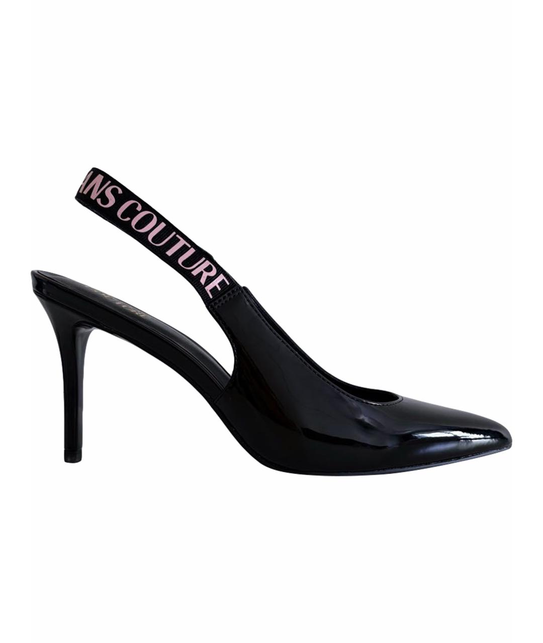 VERSACE JEANS COUTURE Черные туфли из искусственной кожи, фото 1