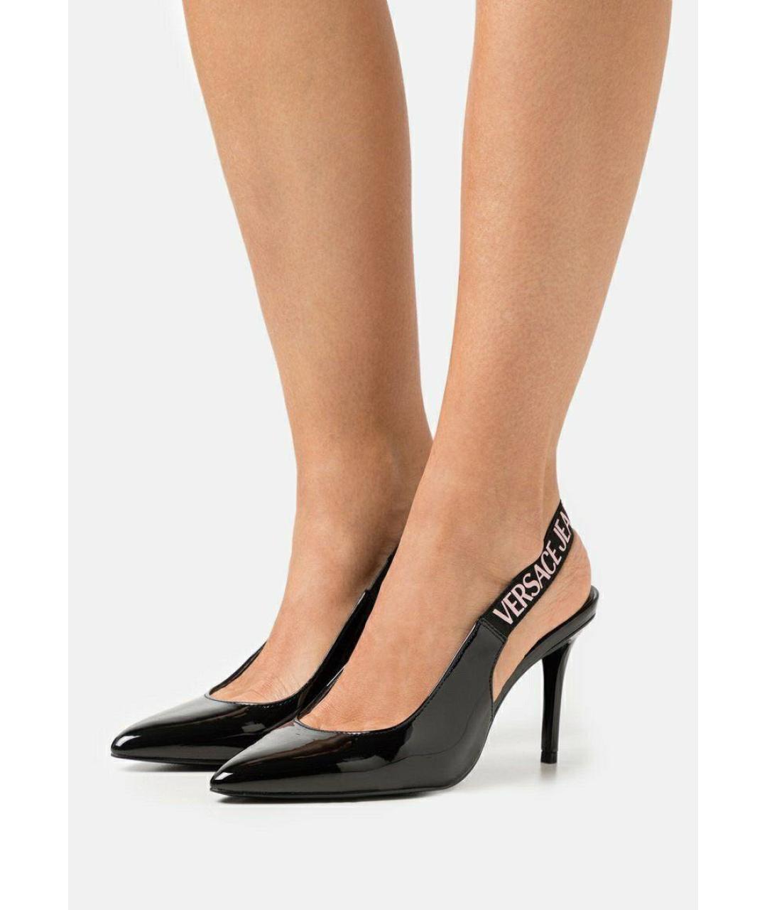 VERSACE JEANS COUTURE Черные туфли из искусственной кожи, фото 7
