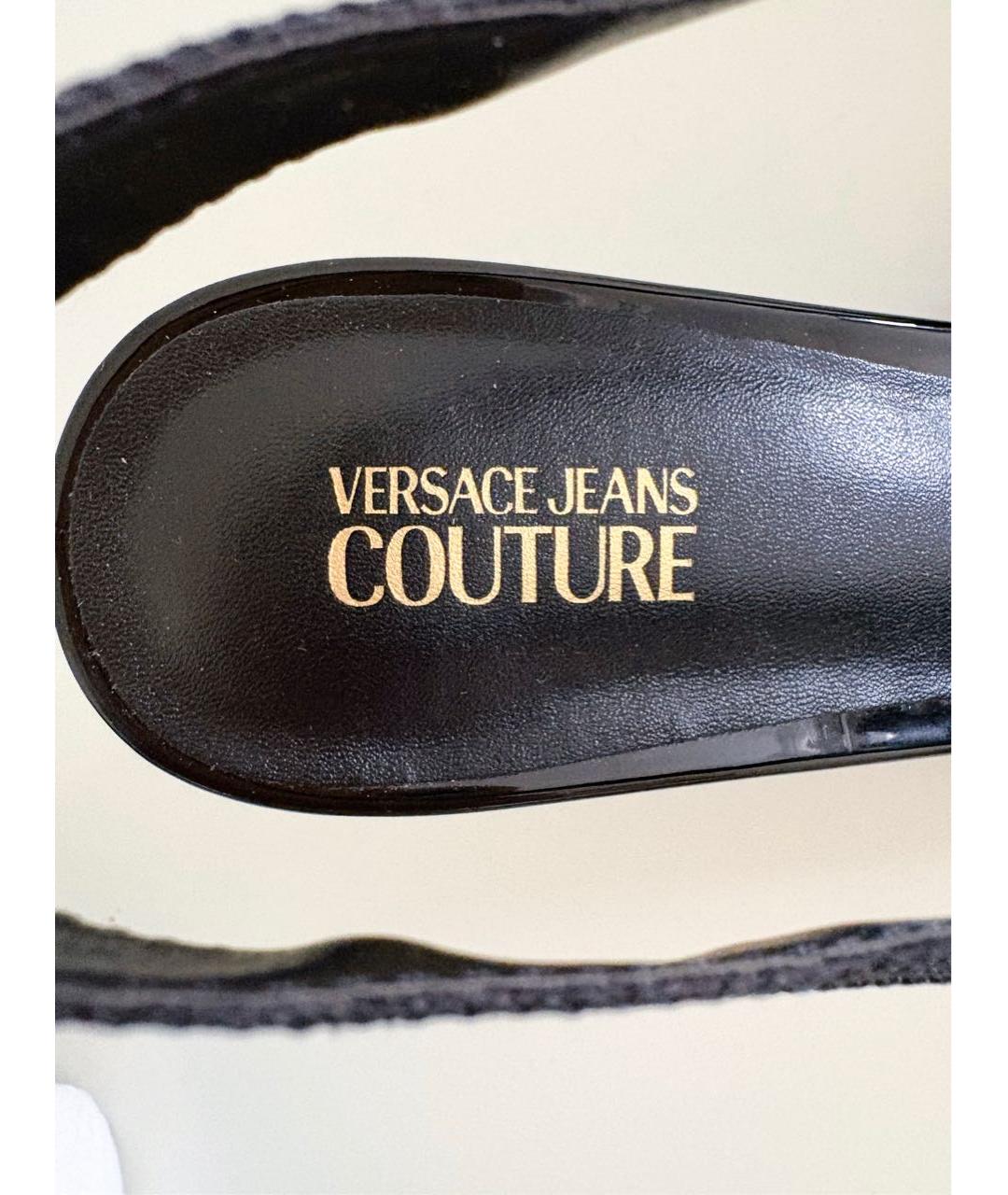 VERSACE JEANS COUTURE Черные туфли из искусственной кожи, фото 5