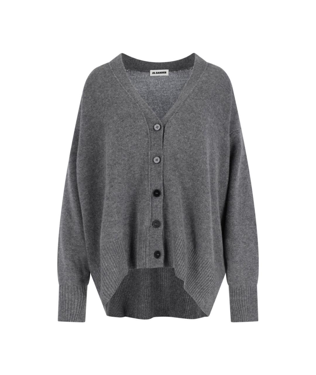 JIL SANDER Серый кашемировый кардиган, фото 1