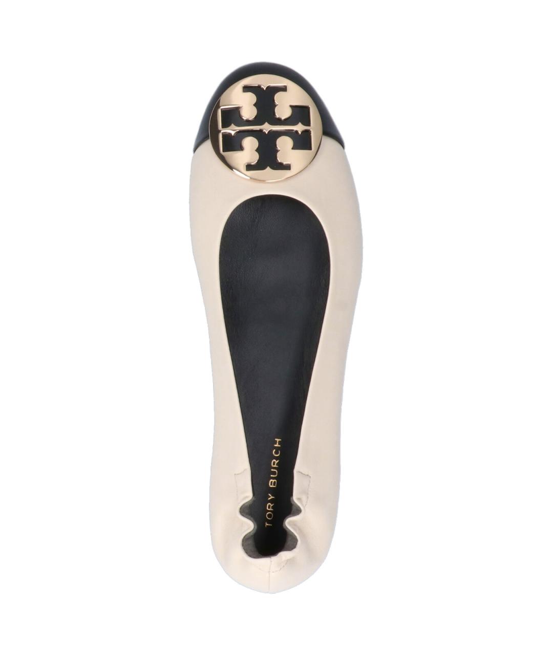 TORY BURCH Белые кожаные балетки, фото 5