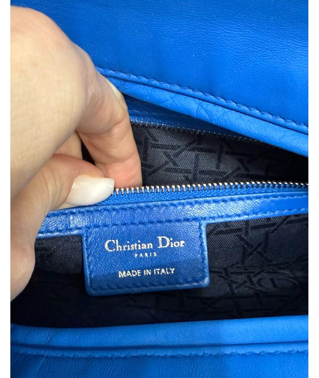 CHRISTIAN DIOR Синяя кожаная сумка тоут, фото 6