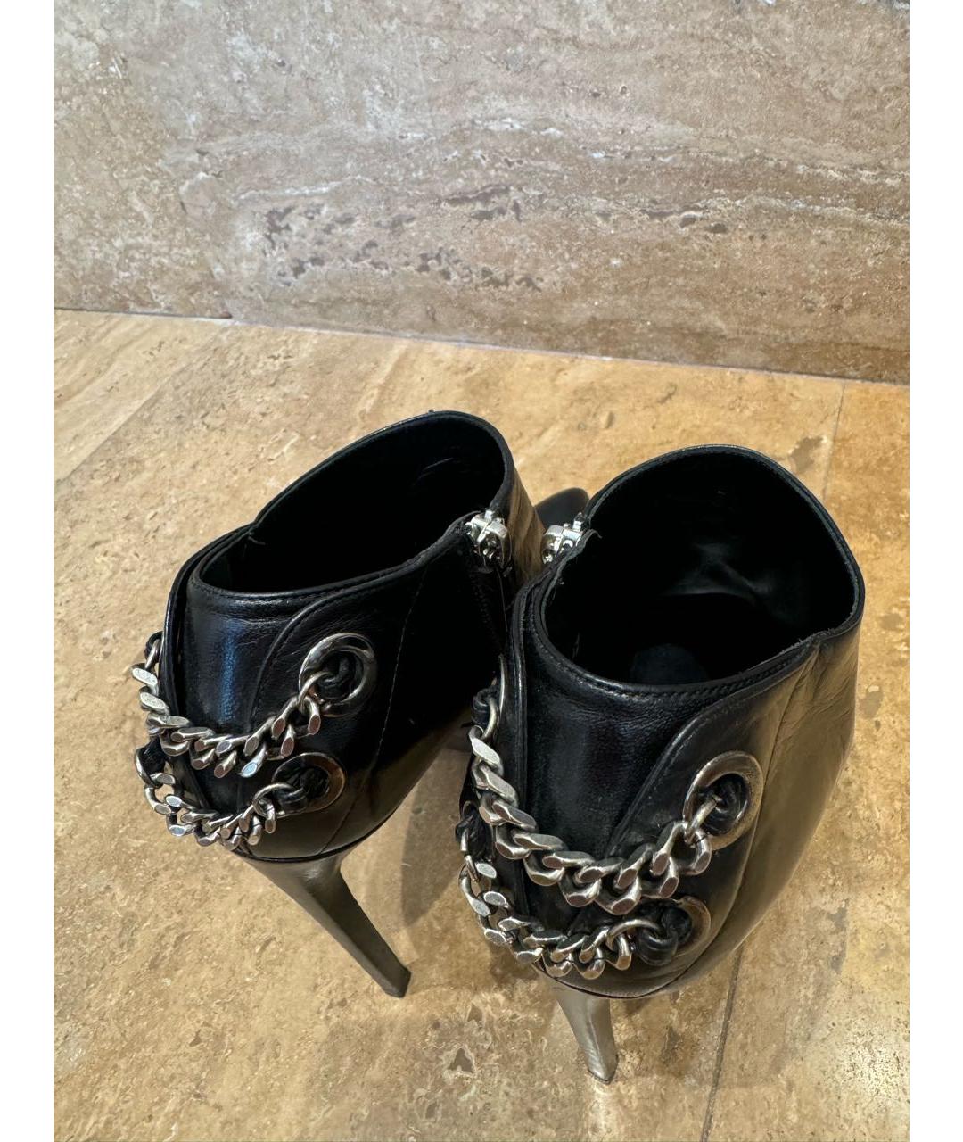 SAINT LAURENT Черные кожаные ботильоны, фото 3
