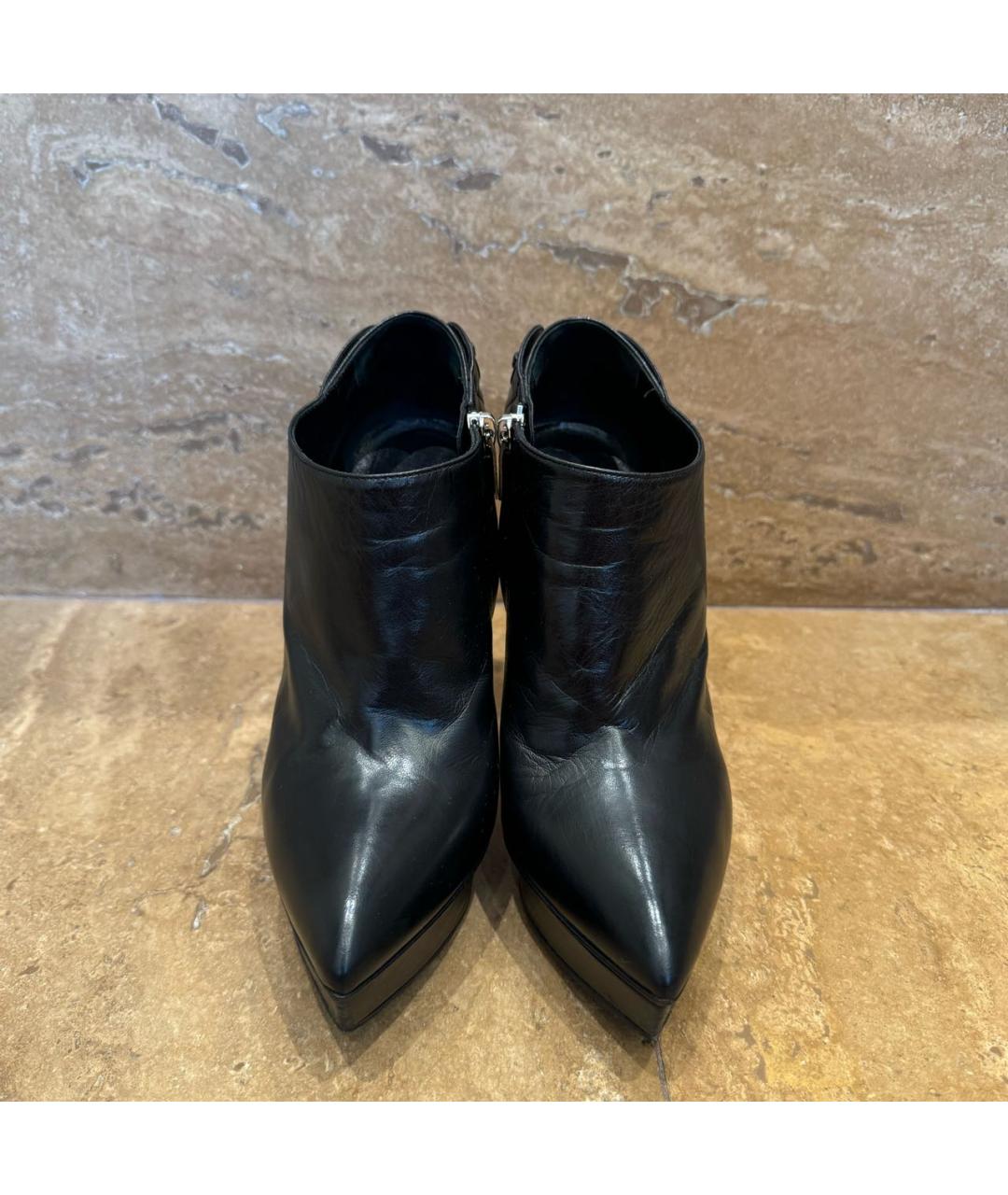 SAINT LAURENT Черные кожаные ботильоны, фото 2