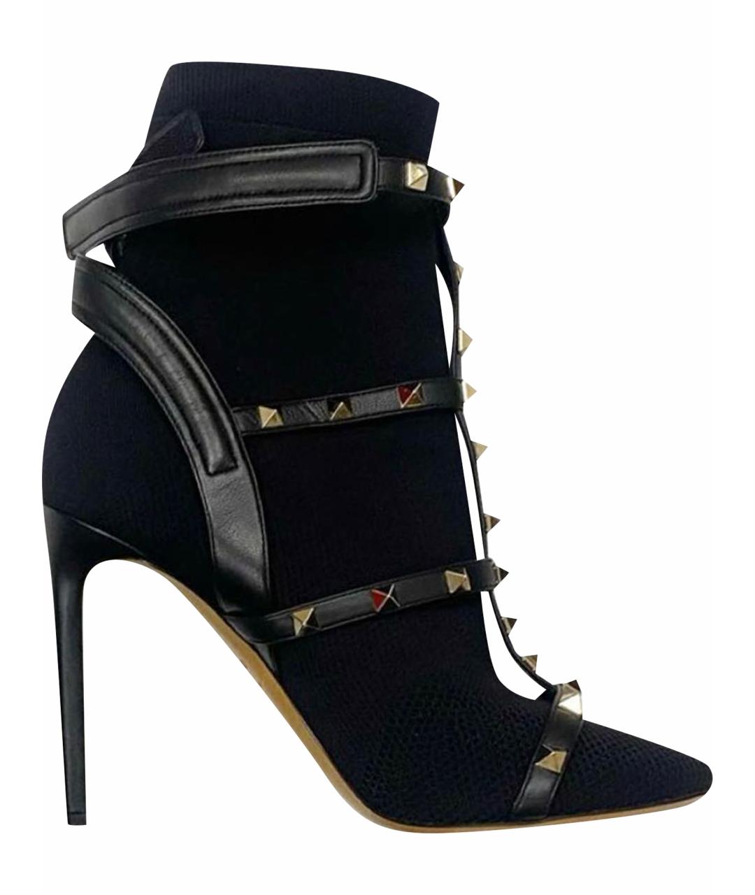 VALENTINO Черные текстильные ботильоны, фото 1