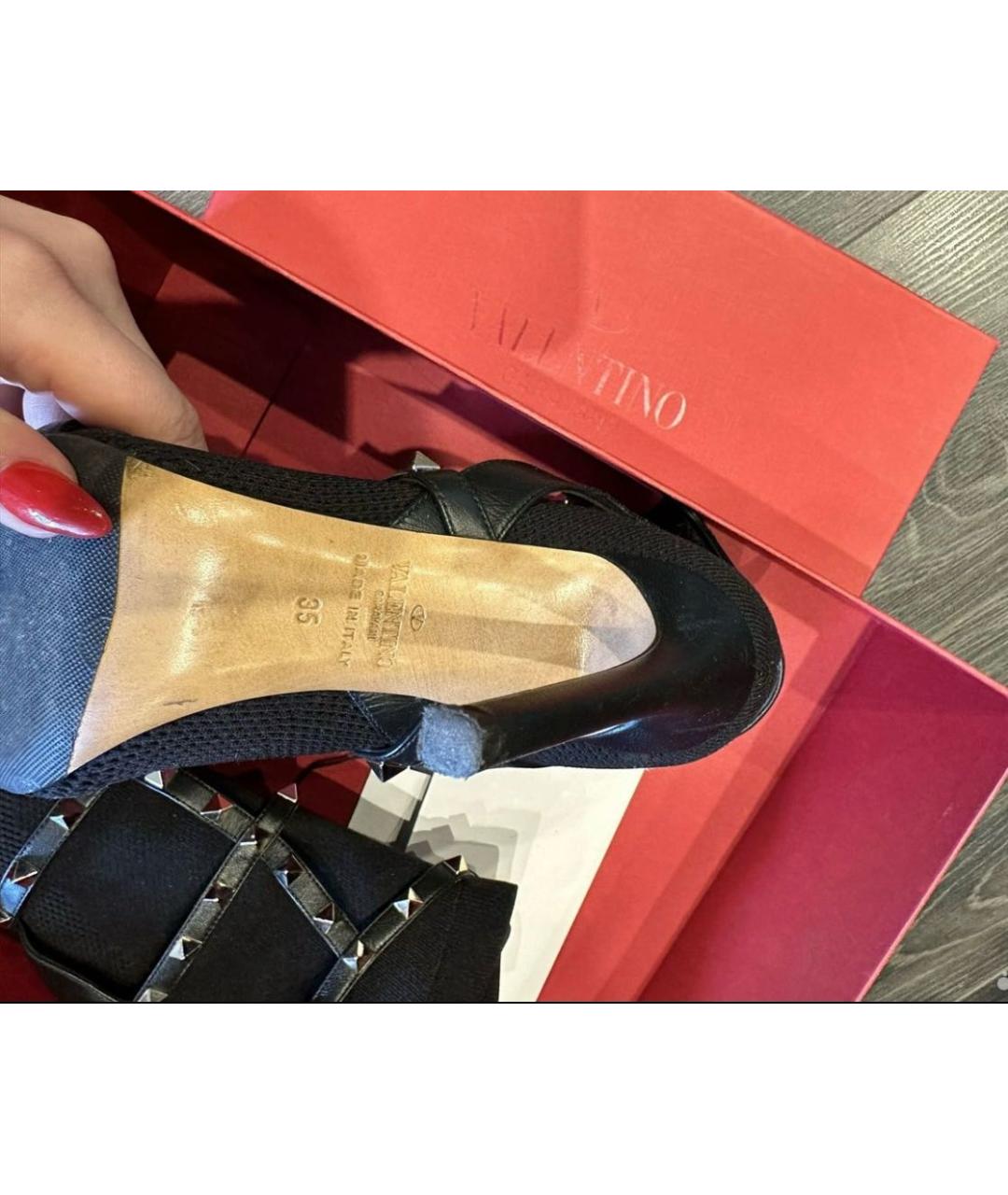 VALENTINO Черные текстильные ботильоны, фото 4