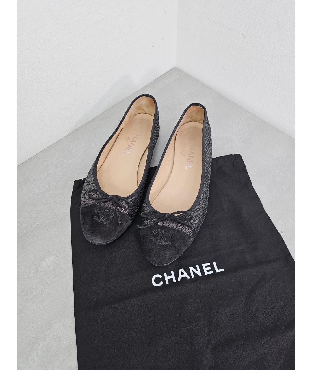 CHANEL Черные замшевые балетки, фото 7