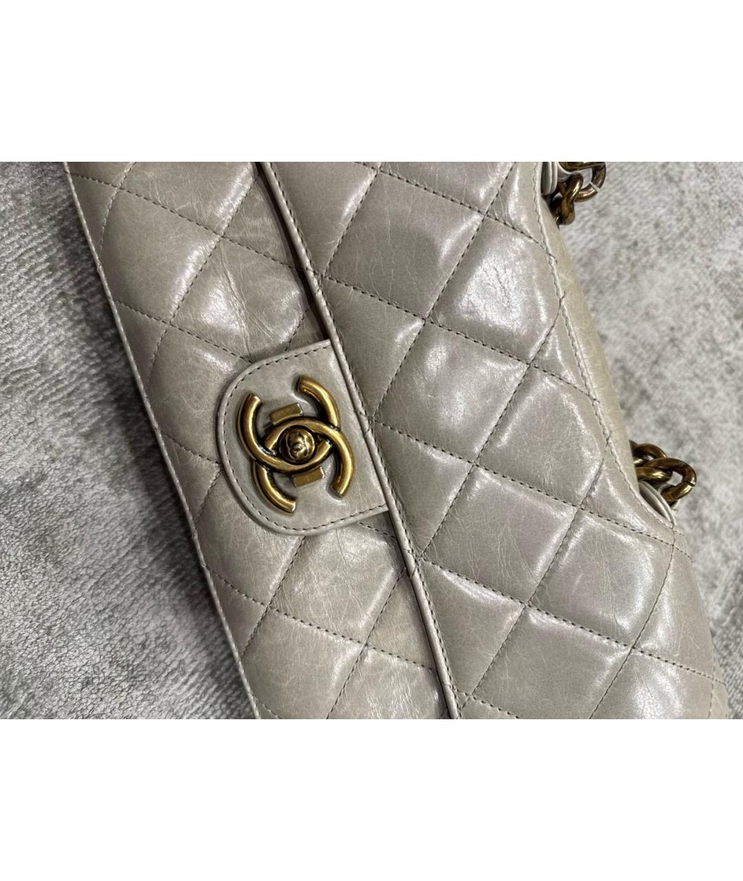 CHANEL Серая кожаная сумка через плечо, фото 6