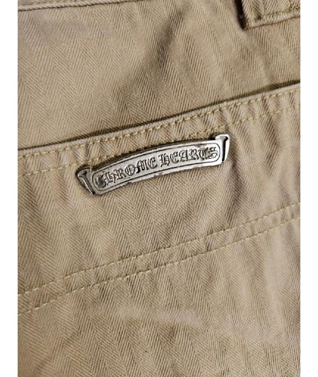 CHROME HEARTS Бежевые хлопковые брюки чинос, фото 6