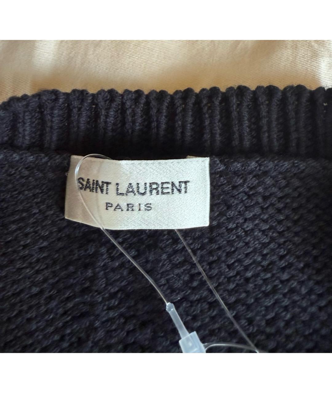 SAINT LAURENT Черный хлопковый джемпер / свитер, фото 4