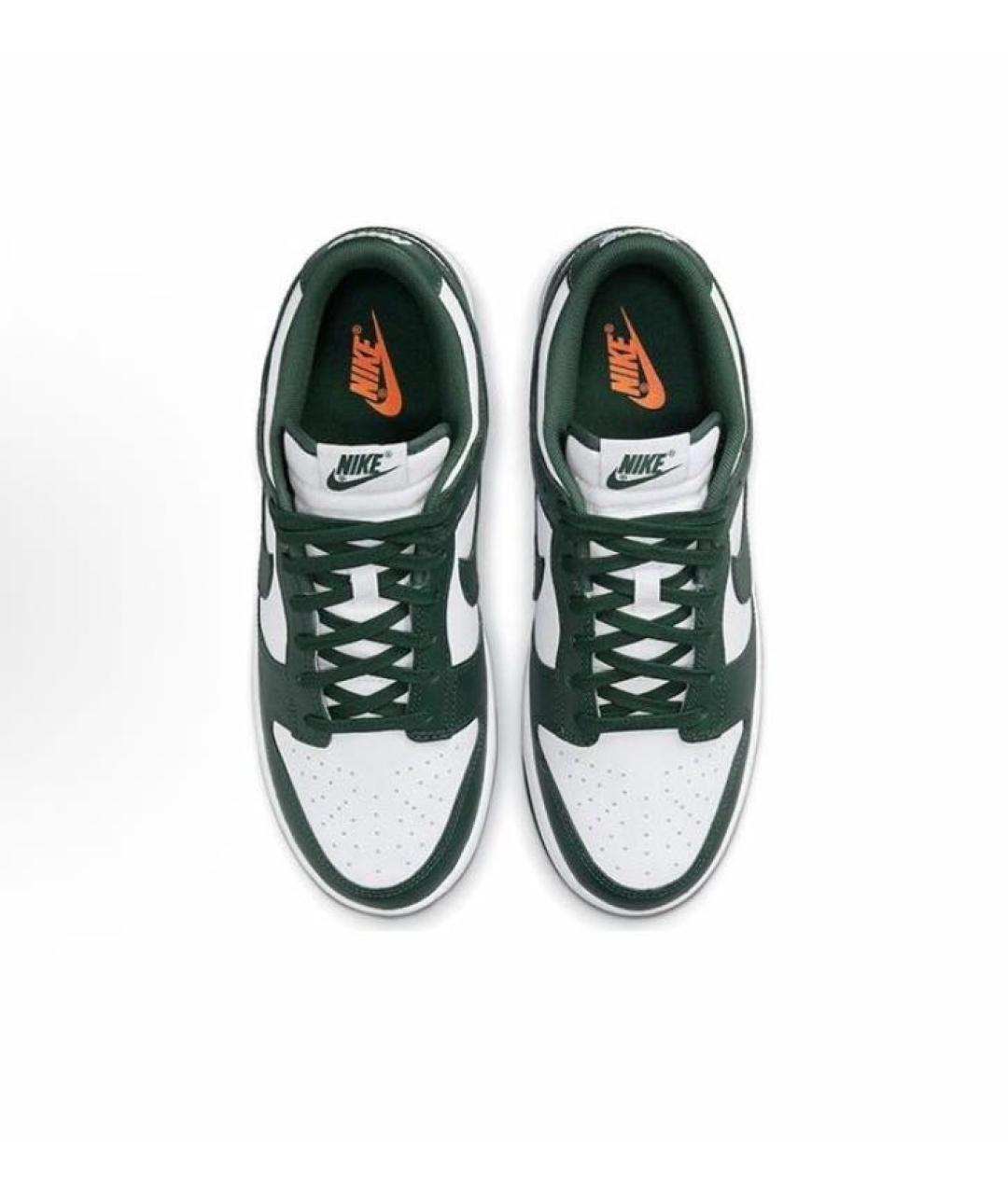 NIKE Зеленые кожаные низкие кроссовки / кеды, фото 3