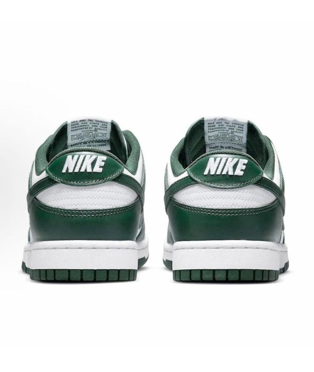 NIKE Зеленые кожаные низкие кроссовки / кеды, фото 4
