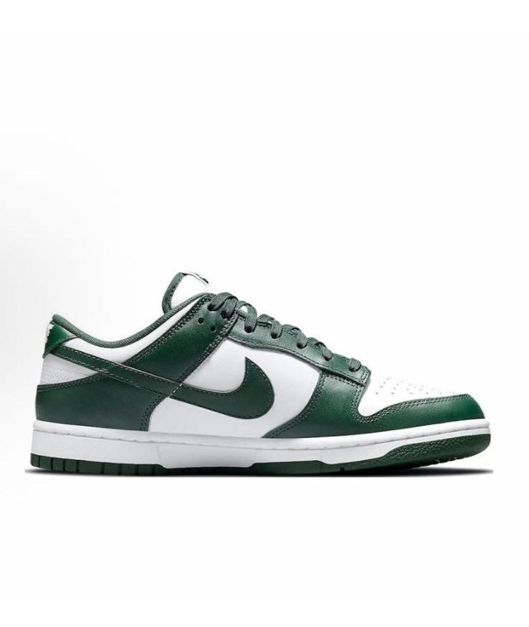 NIKE Зеленые кожаные низкие кроссовки / кеды, фото 9