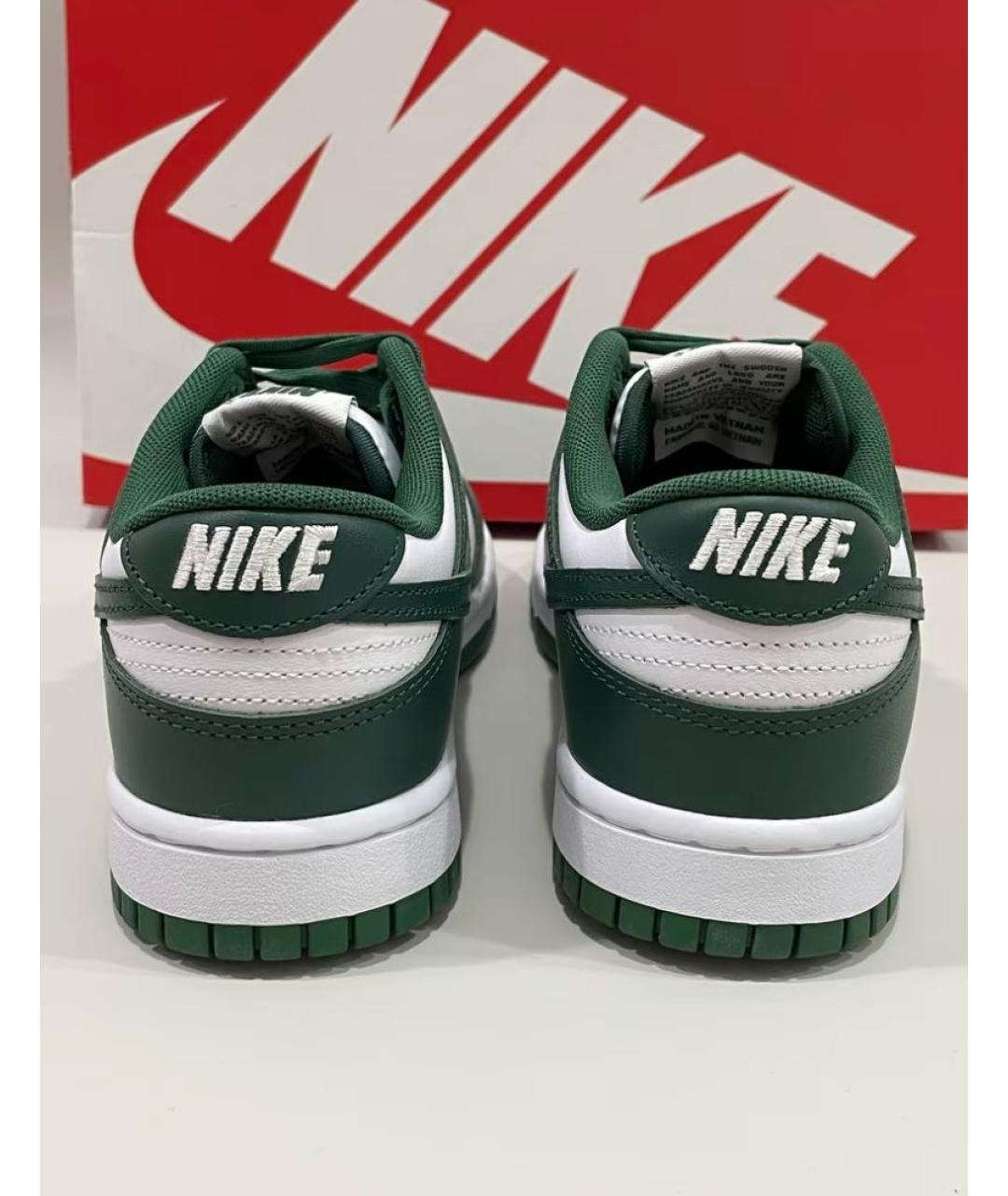 NIKE Зеленые кожаные низкие кроссовки / кеды, фото 5