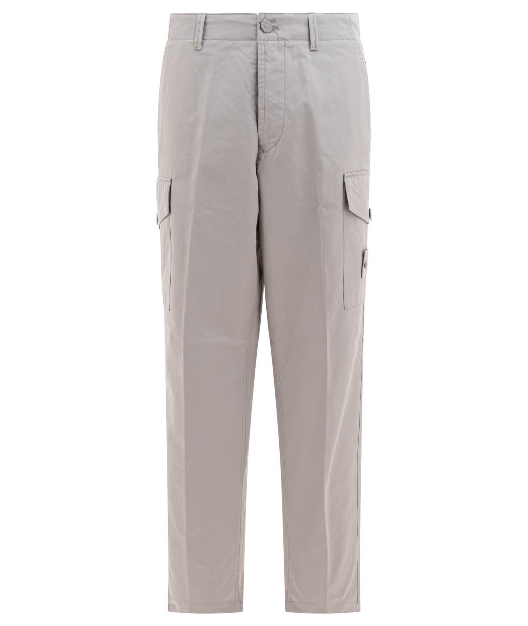 STONE ISLAND Серые хлопковые повседневные брюки, фото 1