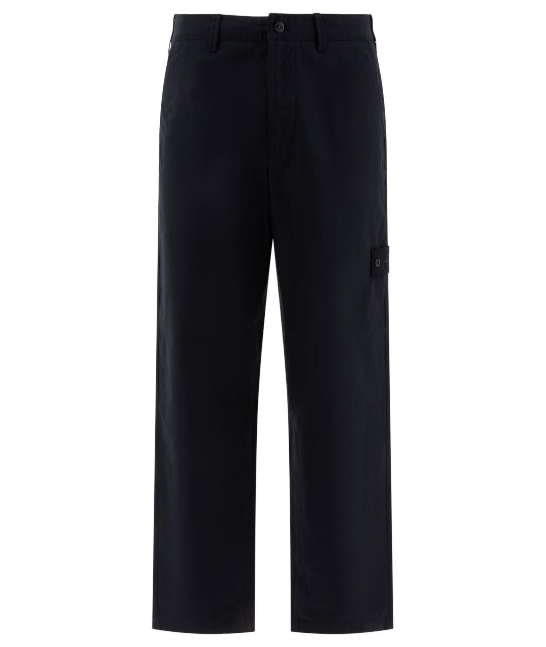 STONE ISLAND Темно-синие хлопковые повседневные брюки, фото 1