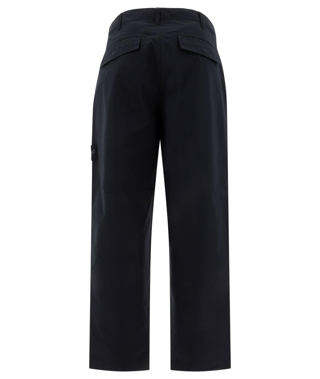 STONE ISLAND Темно-синие хлопковые повседневные брюки, фото 2
