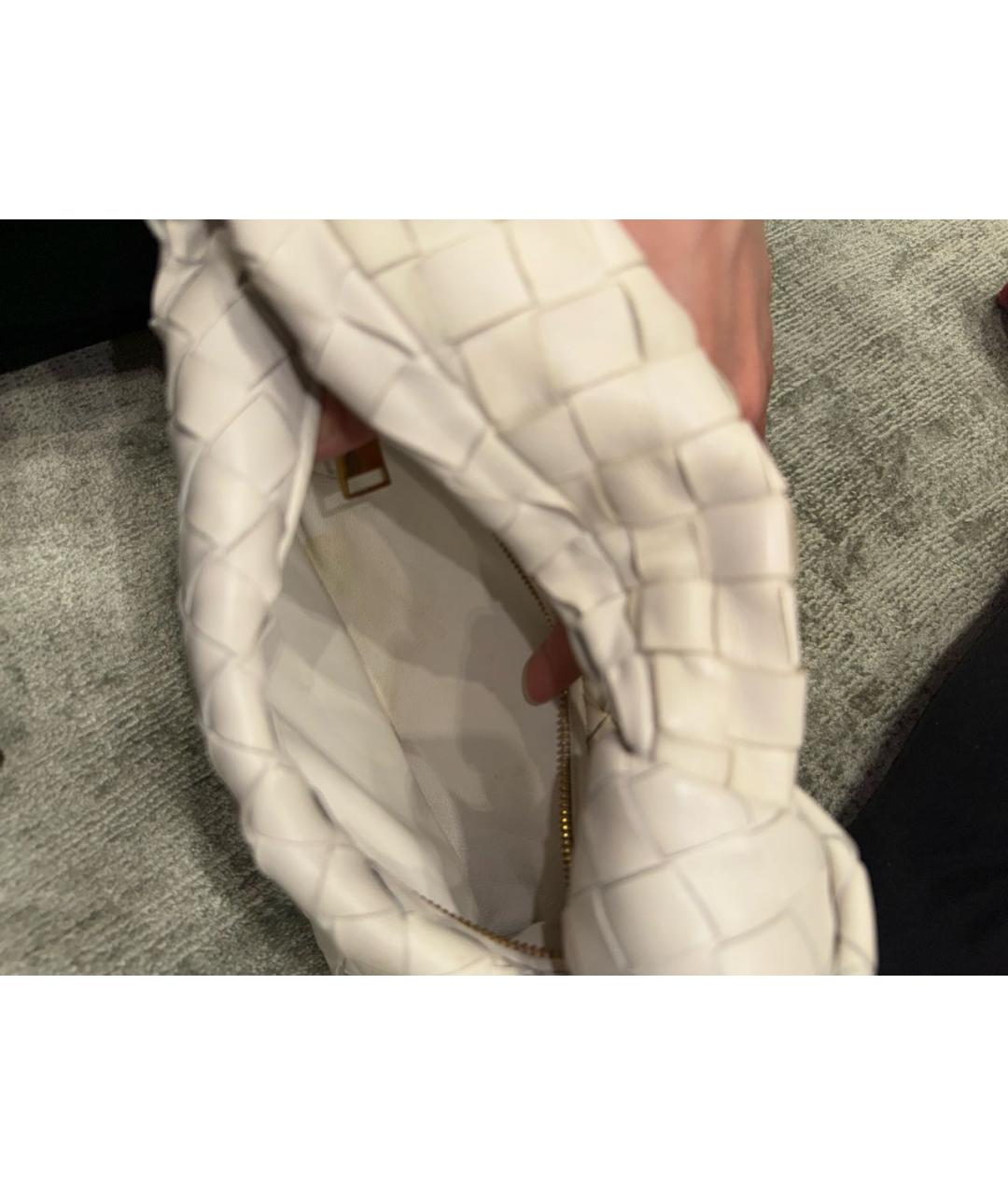 BOTTEGA VENETA Белая кожаная сумка с короткими ручками, фото 5