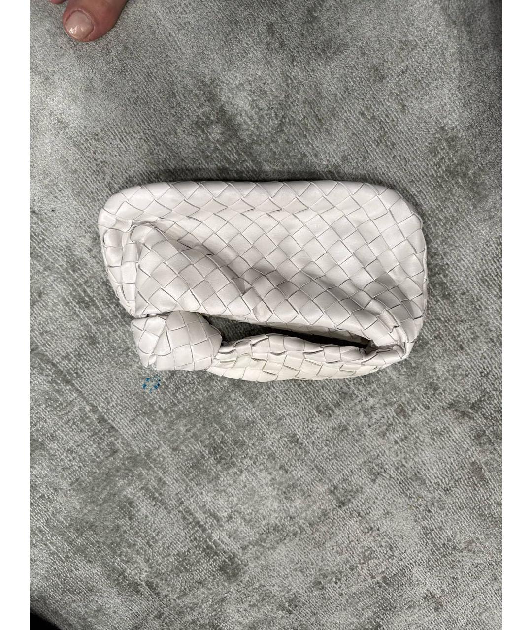 BOTTEGA VENETA Белая кожаная сумка с короткими ручками, фото 2