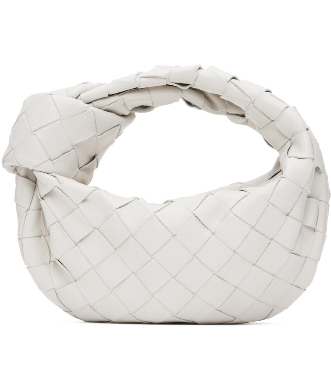 BOTTEGA VENETA Белая кожаная сумка с короткими ручками, фото 1