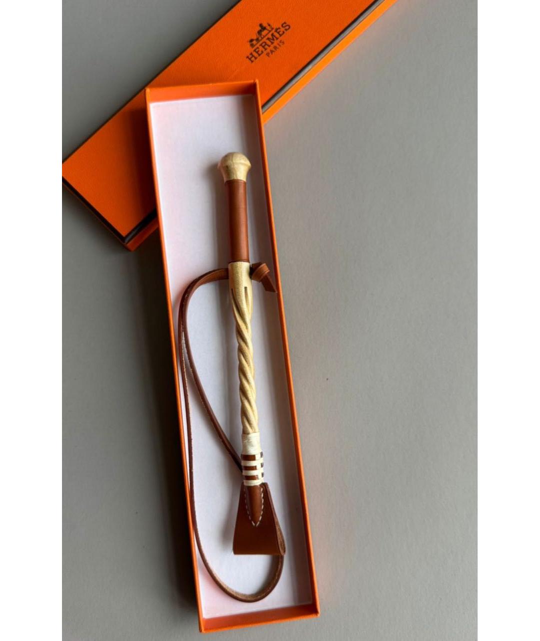 HERMES Коричневый брелок, фото 5