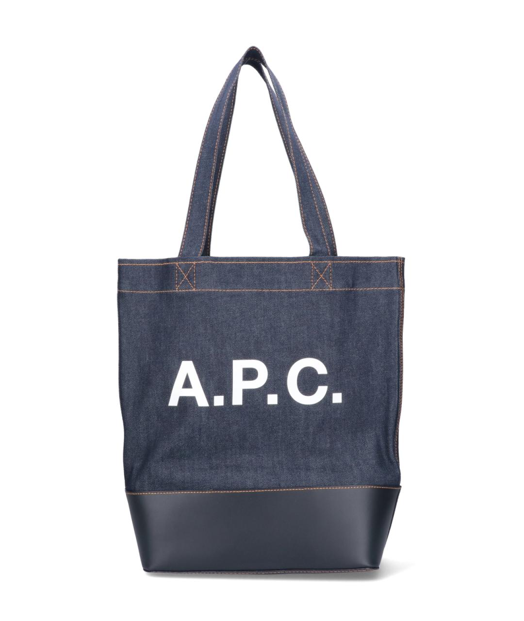 A.P.C. Синяя хлопковая сумка тоут, фото 1
