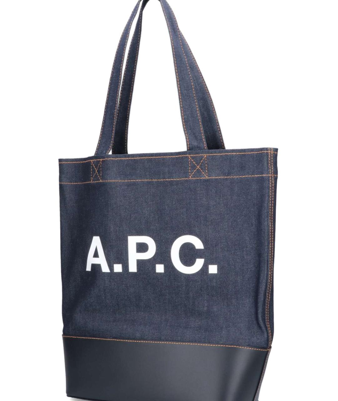 A.P.C. Синяя хлопковая сумка тоут, фото 2
