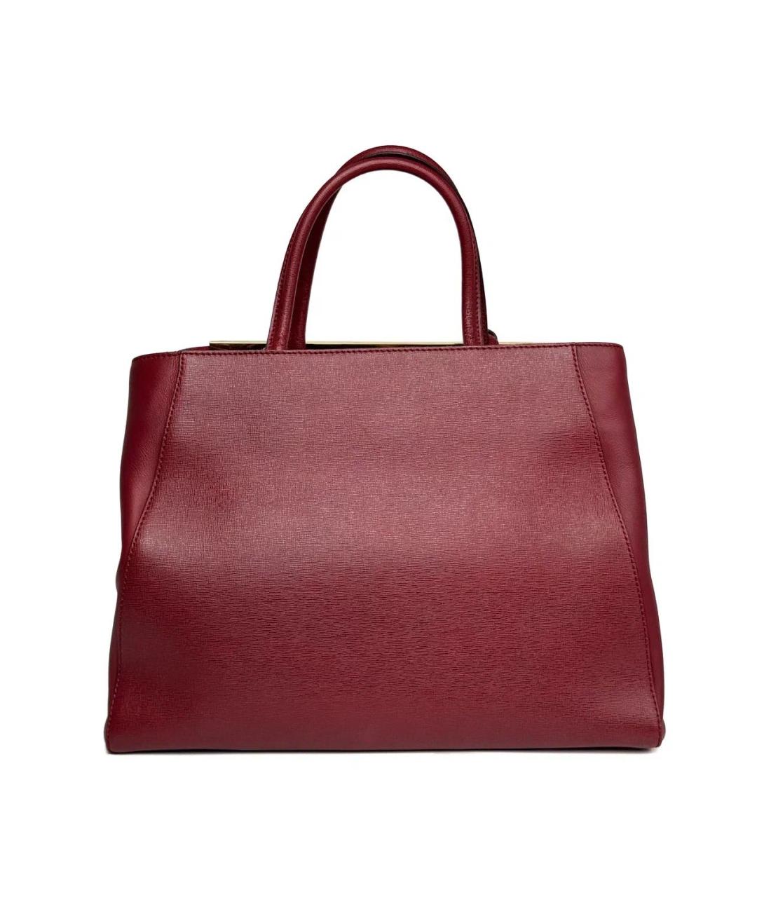 FENDI Бордовая кожаная сумка тоут, фото 2