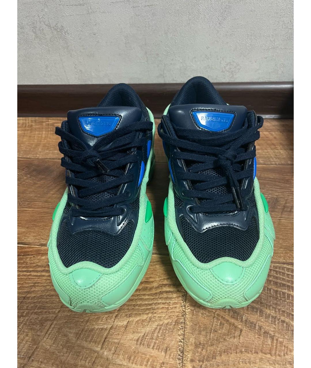 RAF SIMONS Салатовые низкие кроссовки / кеды из лакированной кожи, фото 2