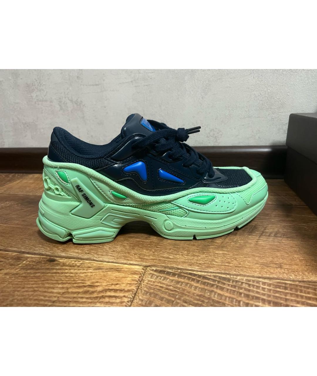 RAF SIMONS Салатовые низкие кроссовки / кеды из лакированной кожи, фото 6