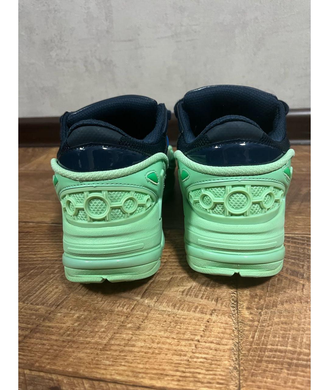 RAF SIMONS Салатовые низкие кроссовки / кеды из лакированной кожи, фото 4