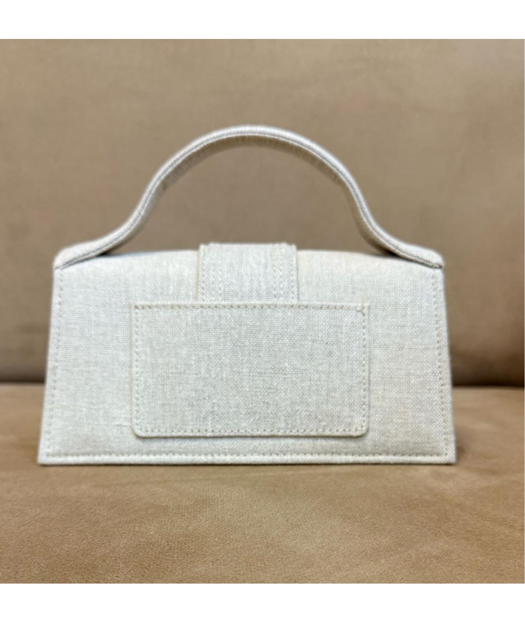 JACQUEMUS Бежевая хлопковая сумка с короткими ручками, фото 3