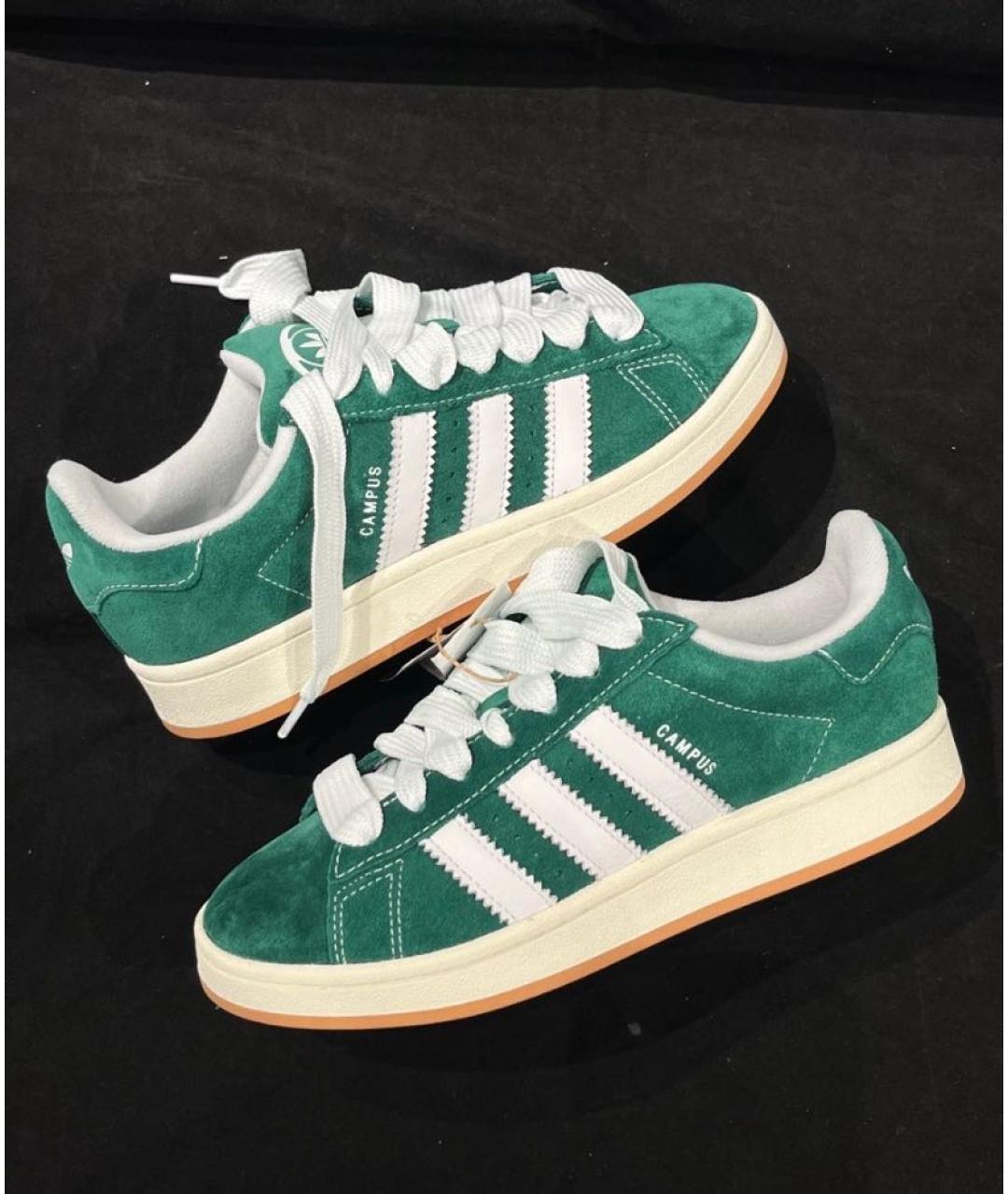 ADIDAS Зеленые замшевые низкие кроссовки / кеды, фото 5