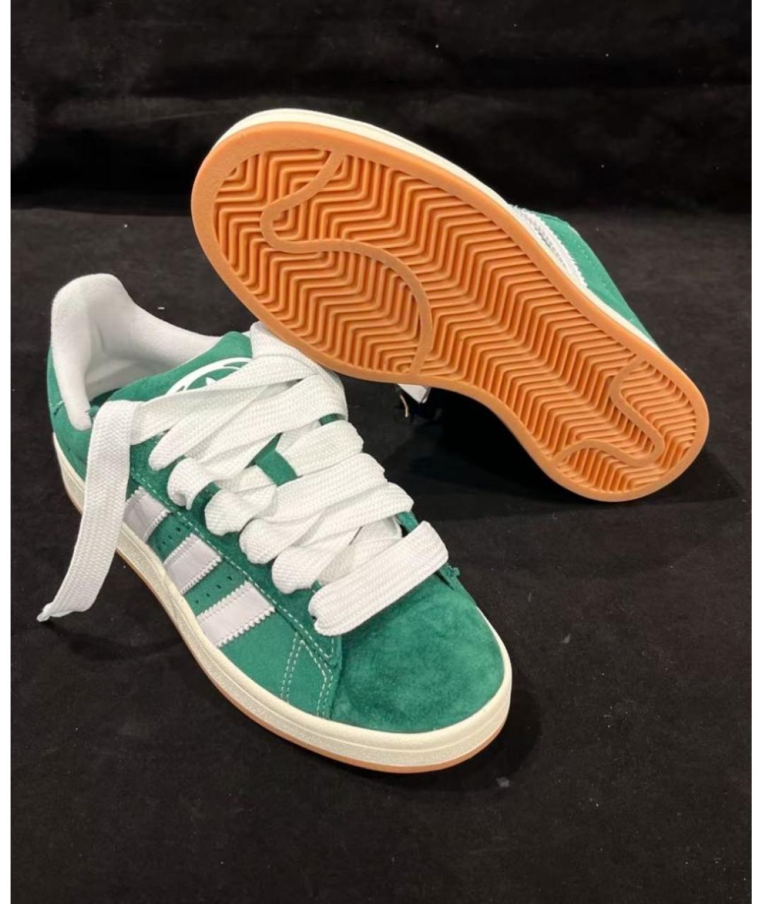 ADIDAS Зеленые замшевые низкие кроссовки / кеды, фото 6
