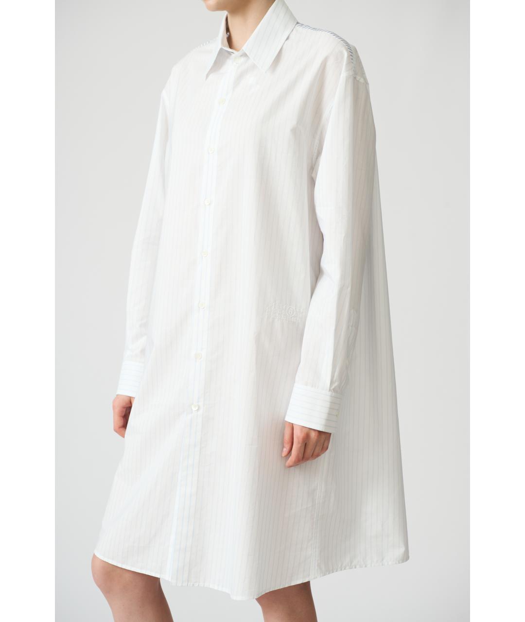 MM6 MAISON MARGIELA Белое хлопковое повседневное платье, фото 3