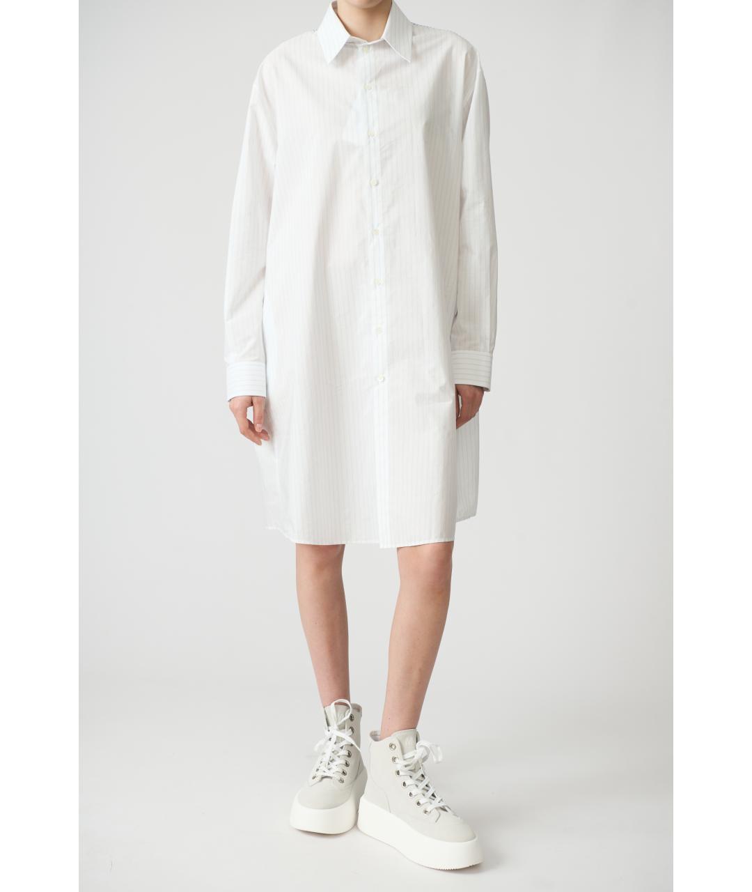 MM6 MAISON MARGIELA Белое хлопковое повседневное платье, фото 2
