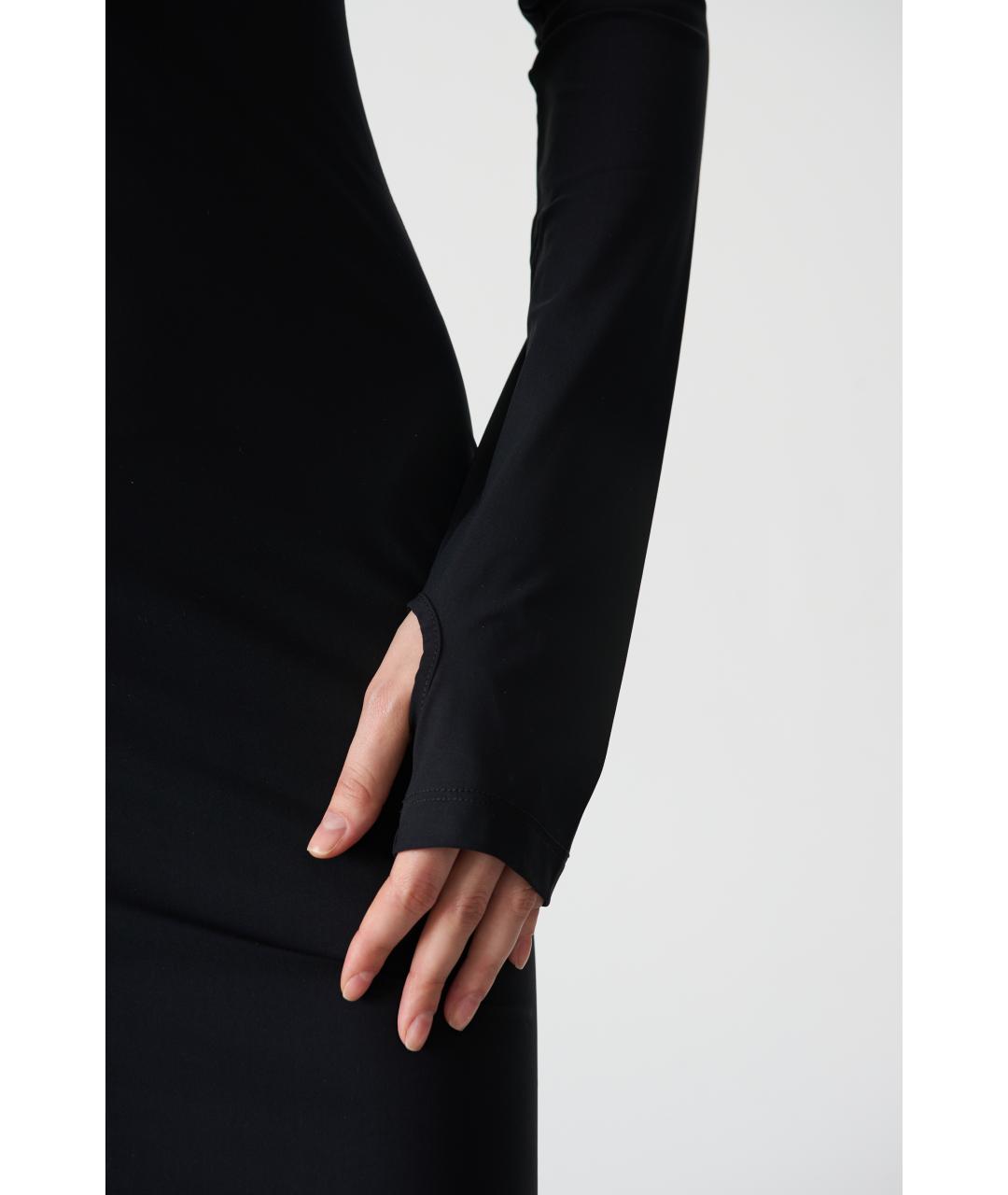 MM6 MAISON MARGIELA Черное полиамидовое повседневное платье, фото 3