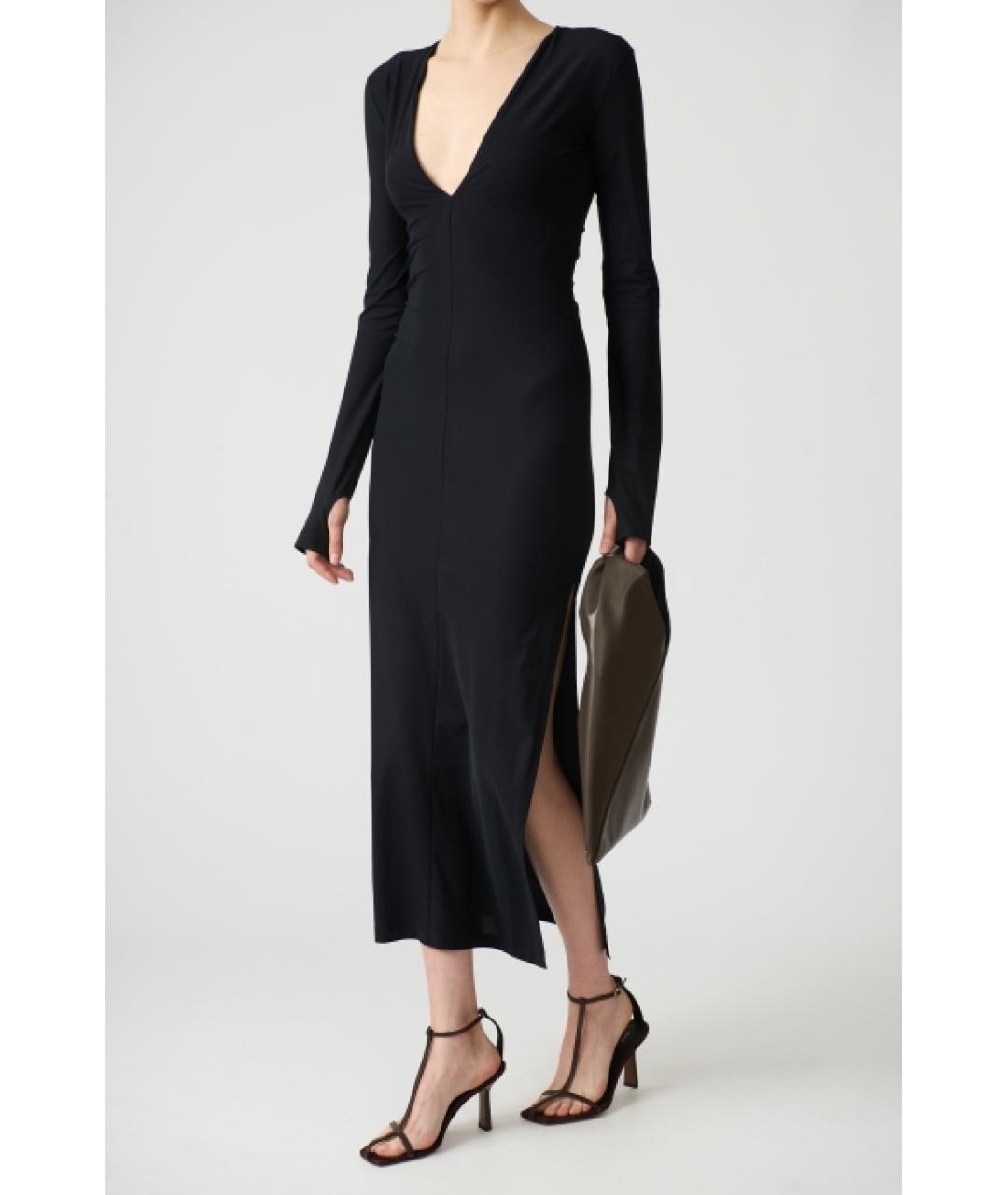 MM6 MAISON MARGIELA Черное полиамидовое повседневное платье, фото 5