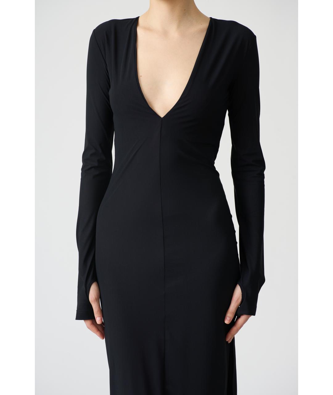 MM6 MAISON MARGIELA Черное полиамидовое повседневное платье, фото 2