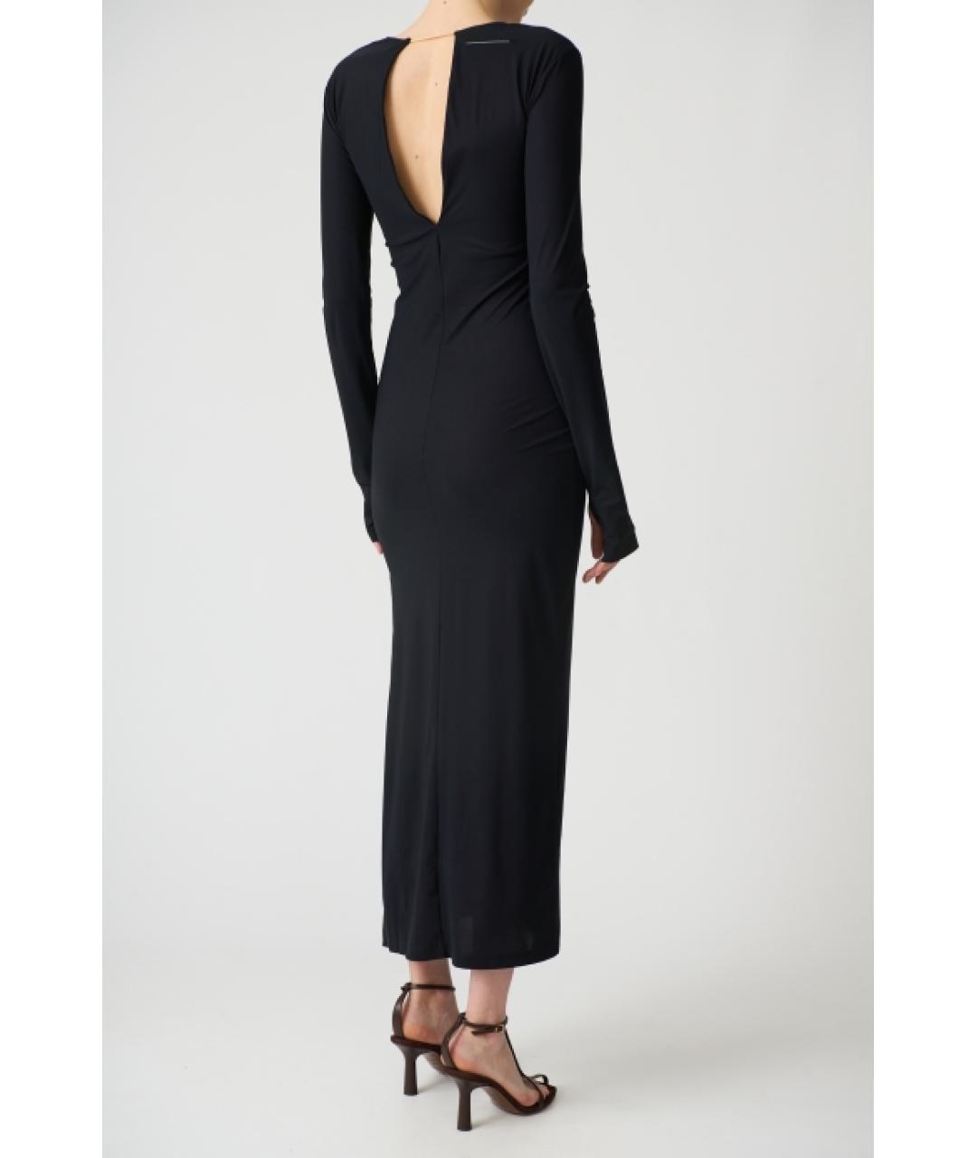 MM6 MAISON MARGIELA Черное полиамидовое повседневное платье, фото 6