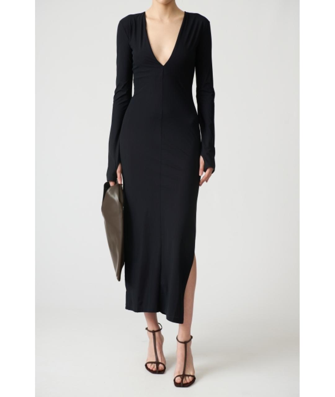 MM6 MAISON MARGIELA Черное полиамидовое повседневное платье, фото 4