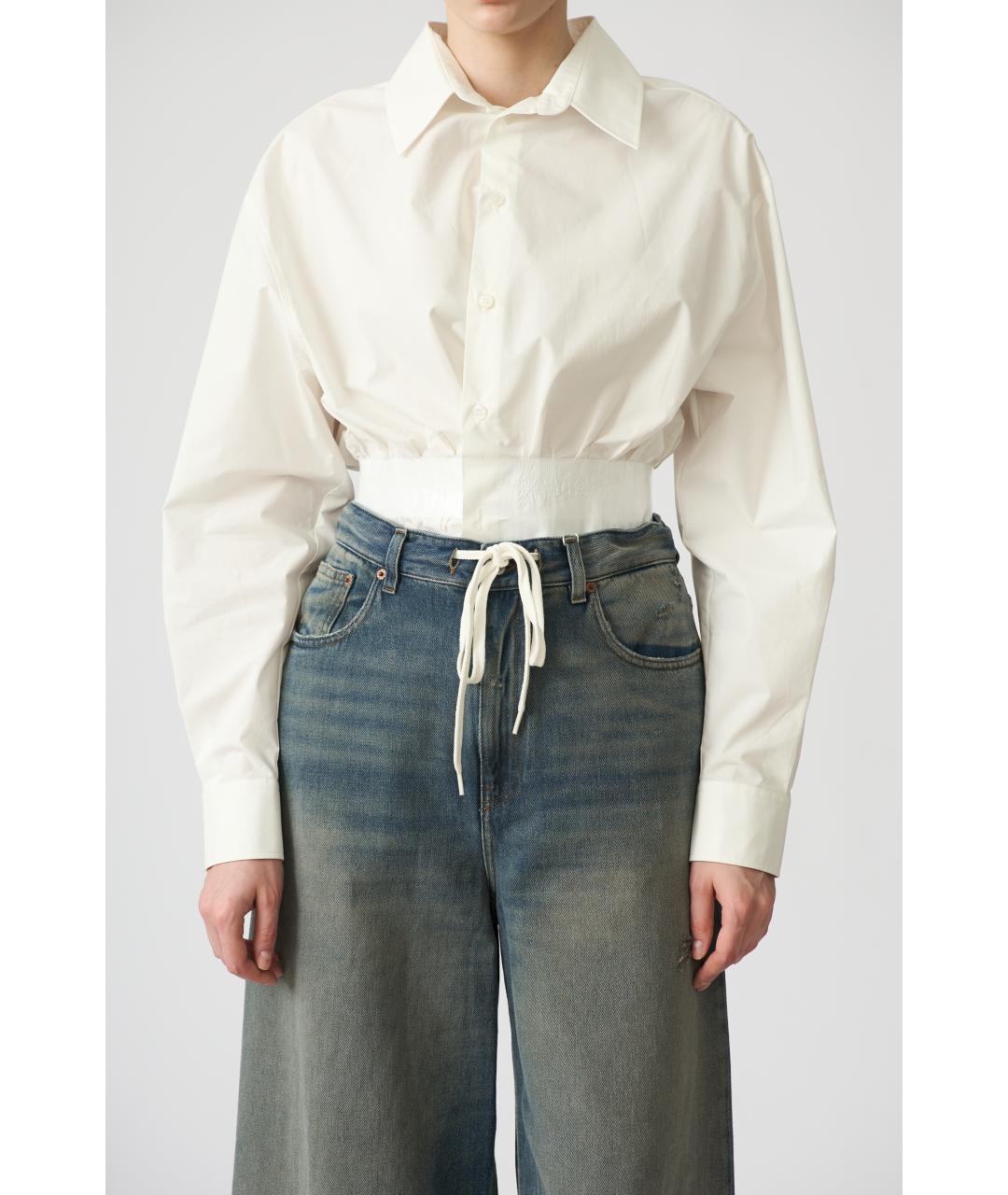 MM6 MAISON MARGIELA Белая хлопковая рубашка, фото 6