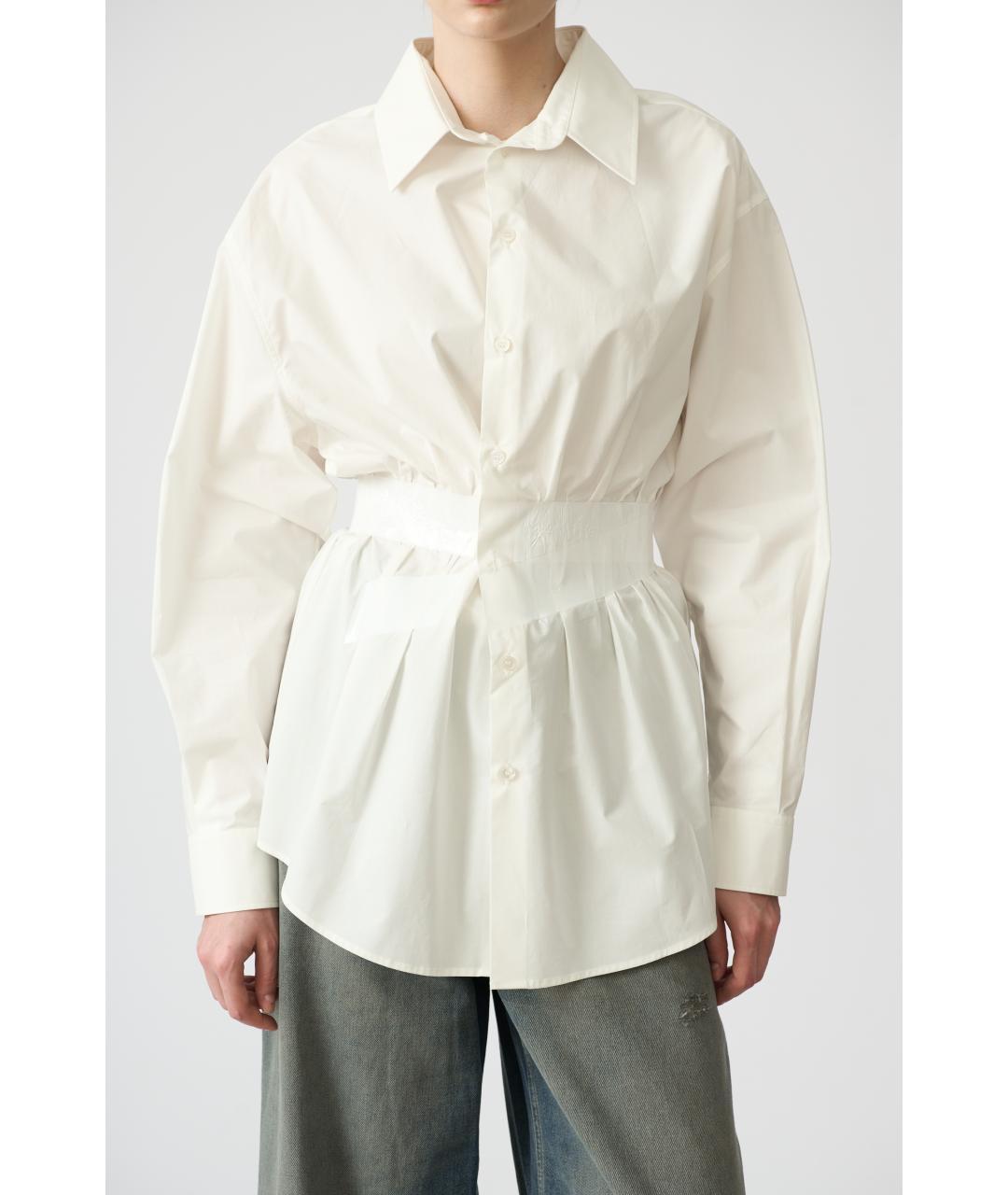 MM6 MAISON MARGIELA Белая хлопковая рубашка, фото 3