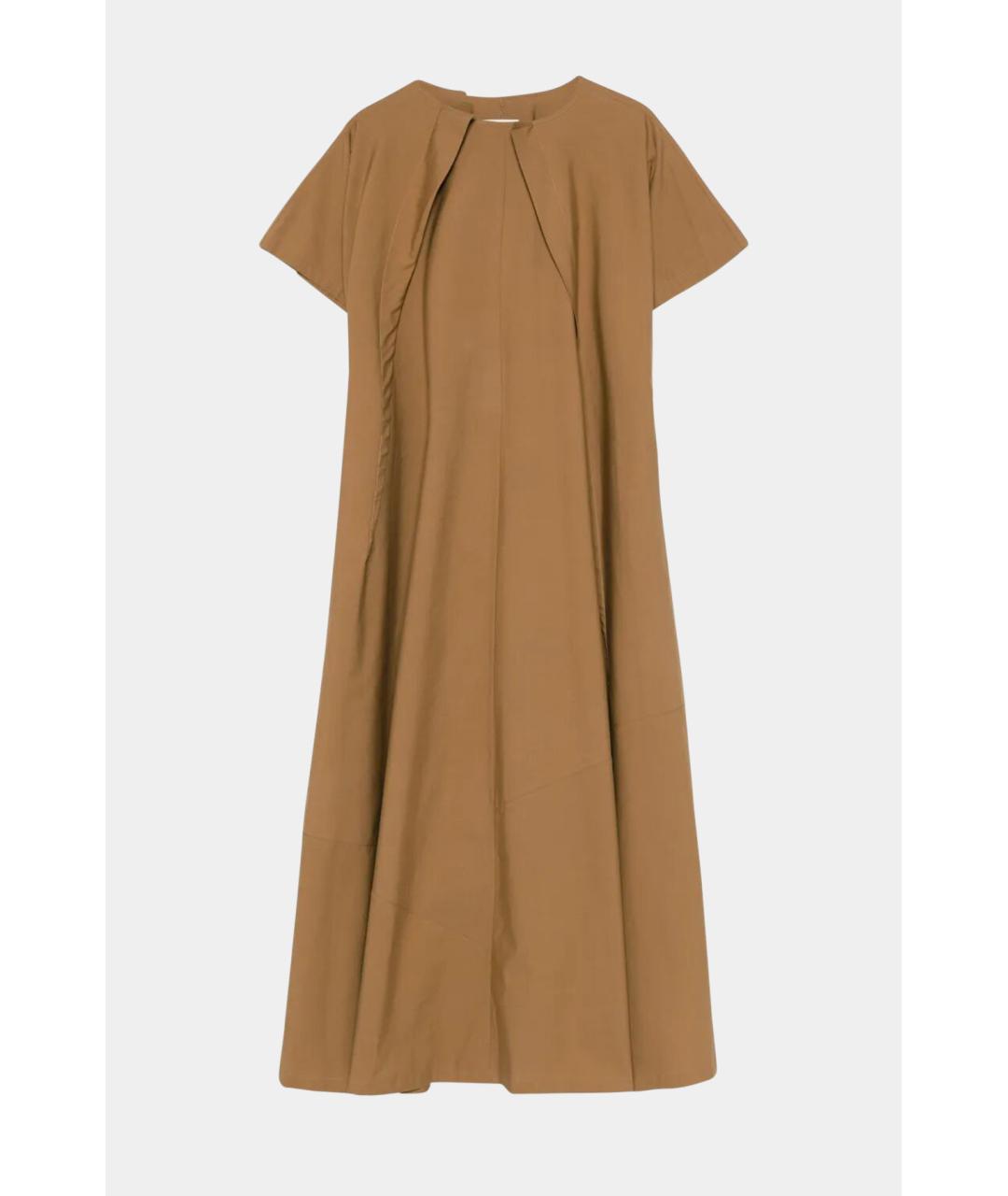 MM6 MAISON MARGIELA Коричневое хлопковое повседневное платье, фото 6