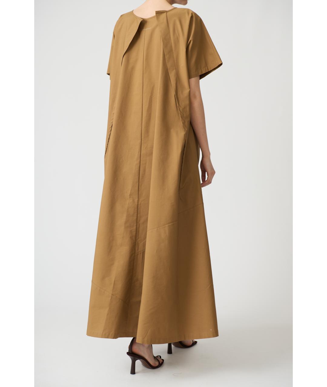 MM6 MAISON MARGIELA Коричневое хлопковое повседневное платье, фото 5
