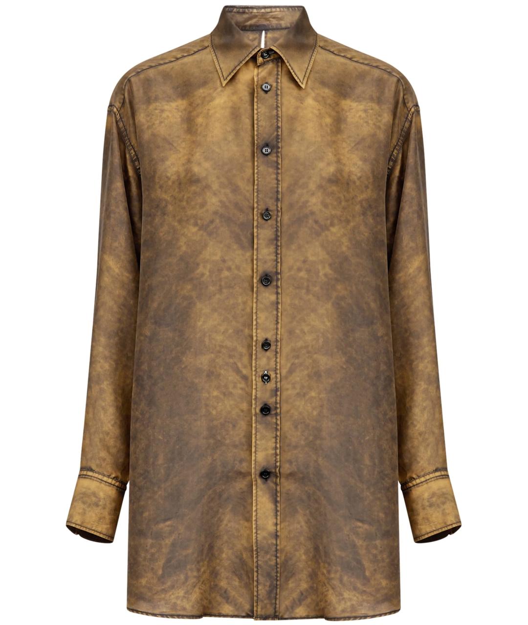 MM6 MAISON MARGIELA Хаки шелковая рубашка, фото 1